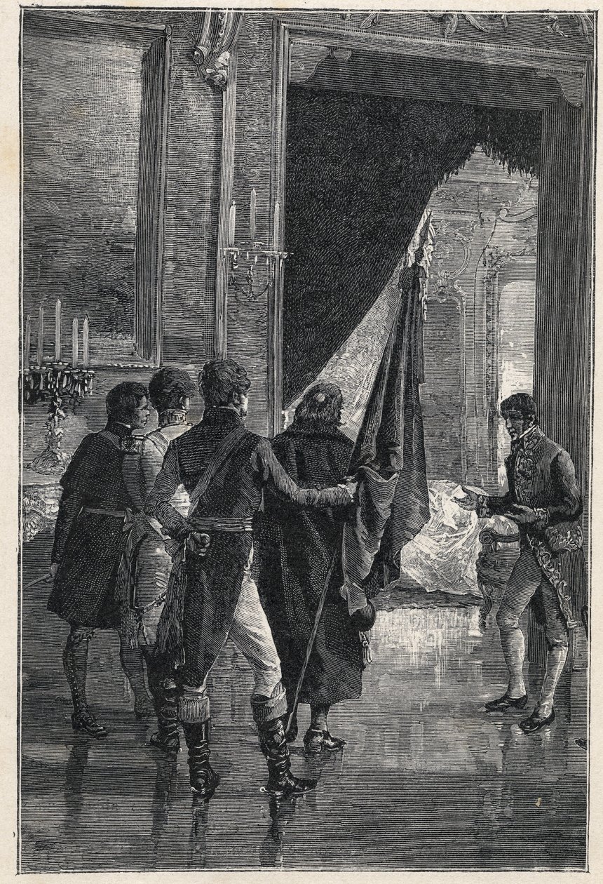 En deputation af Carbonari, det nationalistiske hemmelige selskab, præsenteres for Ferdinand I af de to Sicilier (tidligere Ferdinand IV af Napoli) 1820 af Unknown artist