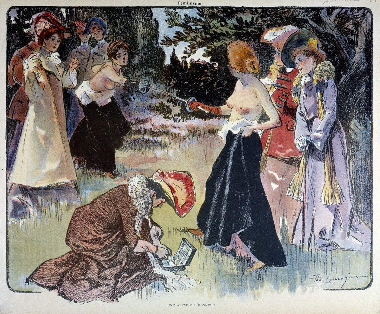Et spørgsmål om ære: duel af kvinder med sværdet af Unknown artist