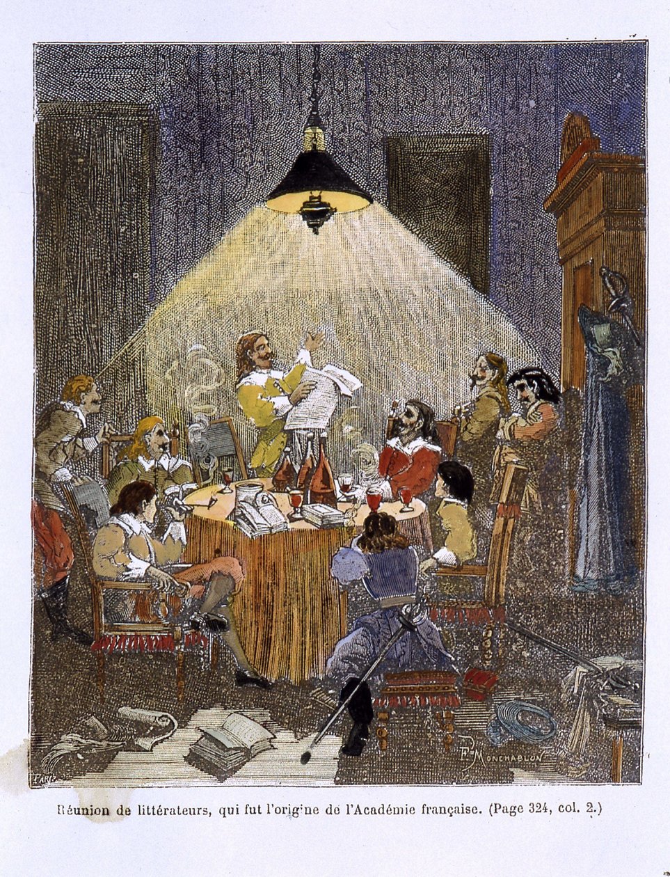 Et møde af literatorer, som var oprindelsen til det franske akademi af Unknown artist