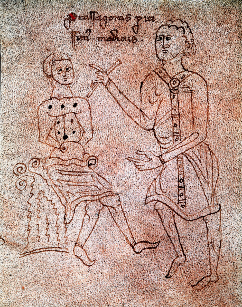En neurolog undersøger nervesystemet hos en miniaturepatient fra manuskriptet "" De surgia"" Venedig Biblioteca Marciana fra det 13. århundrede af Unknown artist