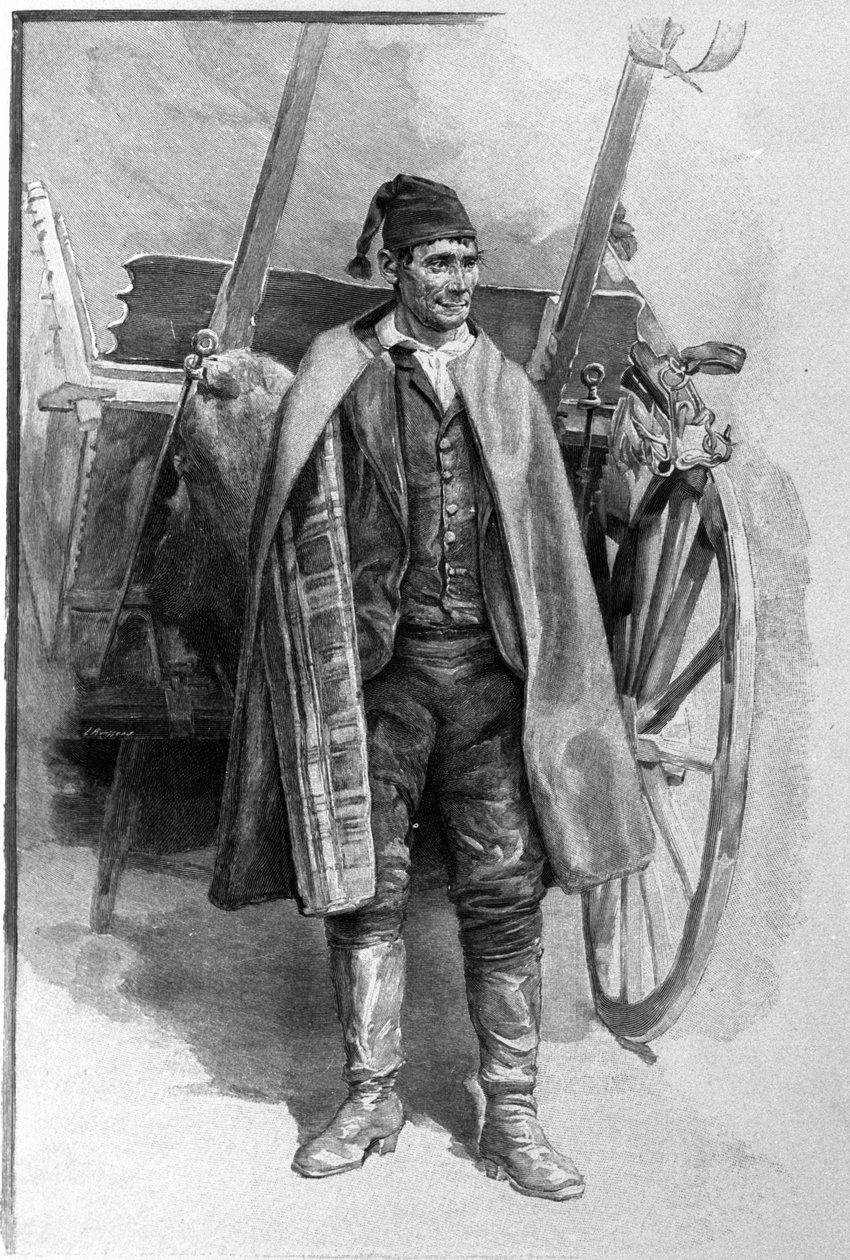 En bonde fra omgivelserne i byen Carini på Sicilien Gravering af det 19. århundrede af Unknown artist