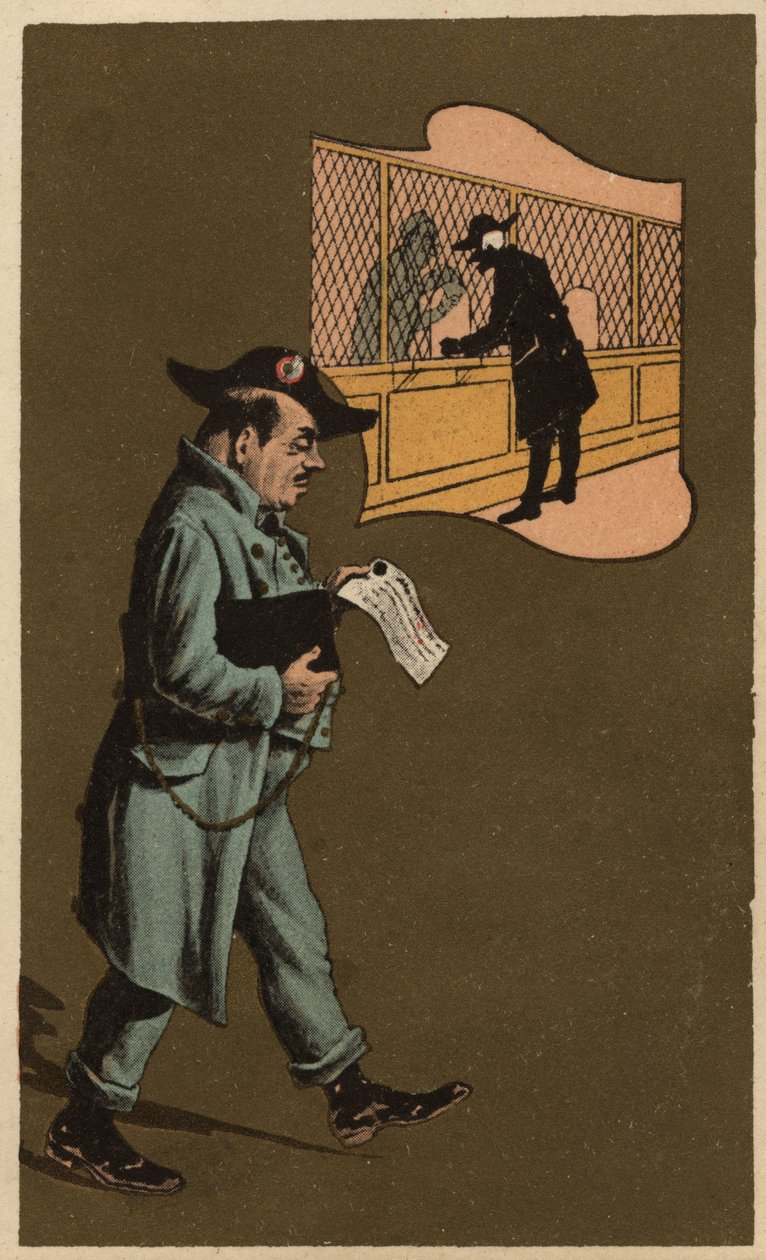 En skatteinspektør, anonym kromolitografi, slutningen af 1800-tallet. af Unknown artist