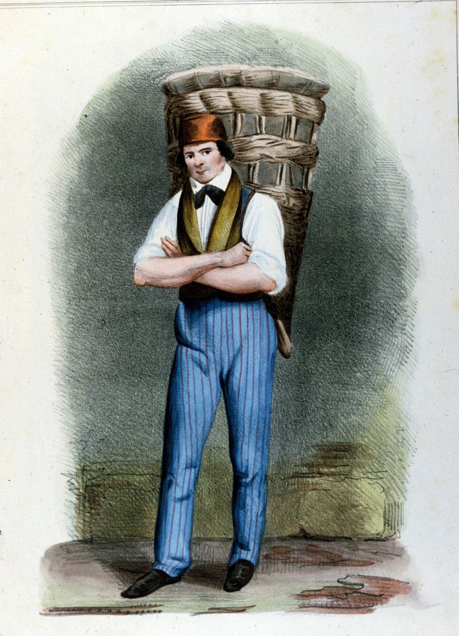 En rejsende sælger af brød. Milano-stik omkring 1820. af Unknown artist