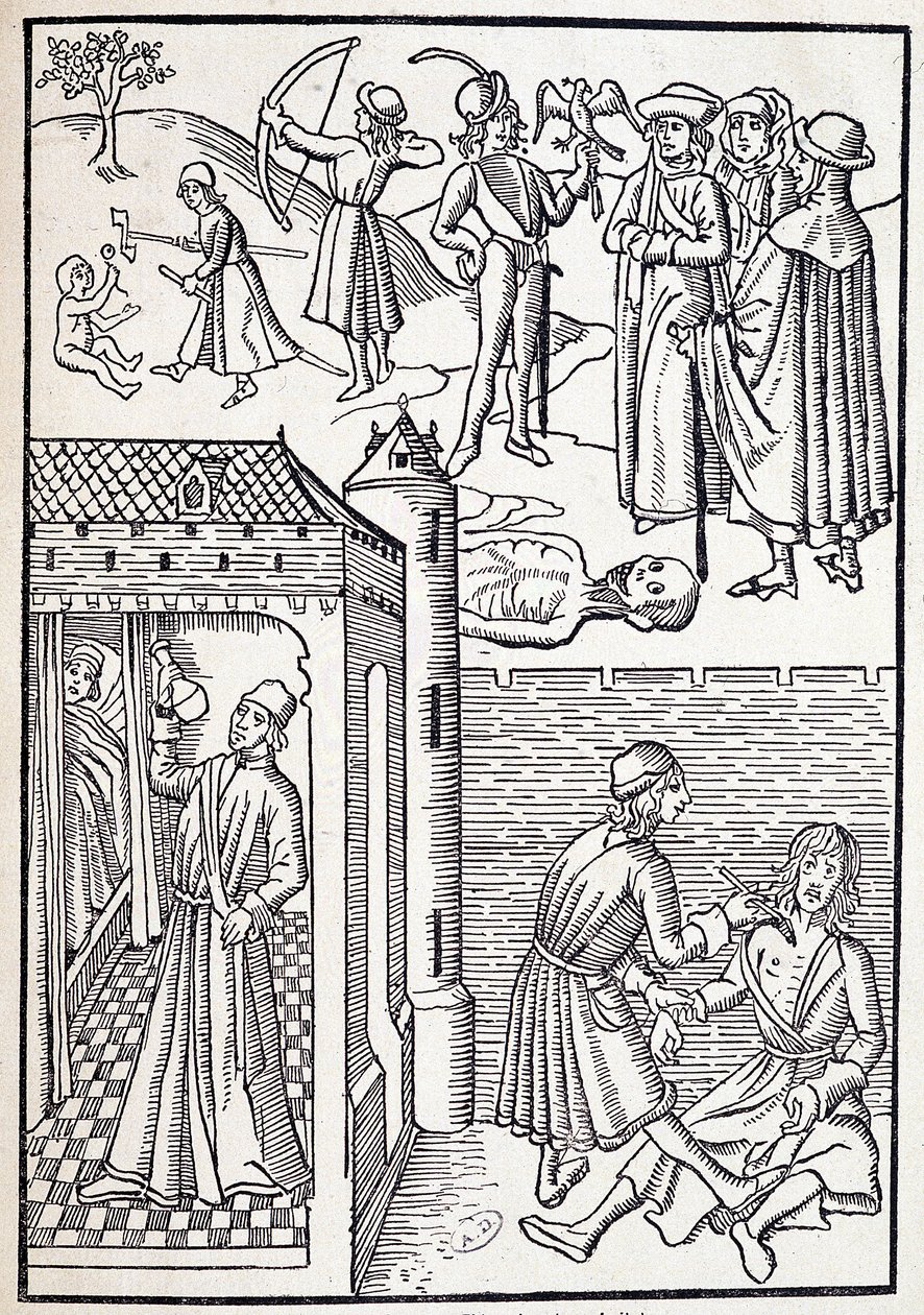En urolog og kirurg i det 15. århundrede. af Unknown artist