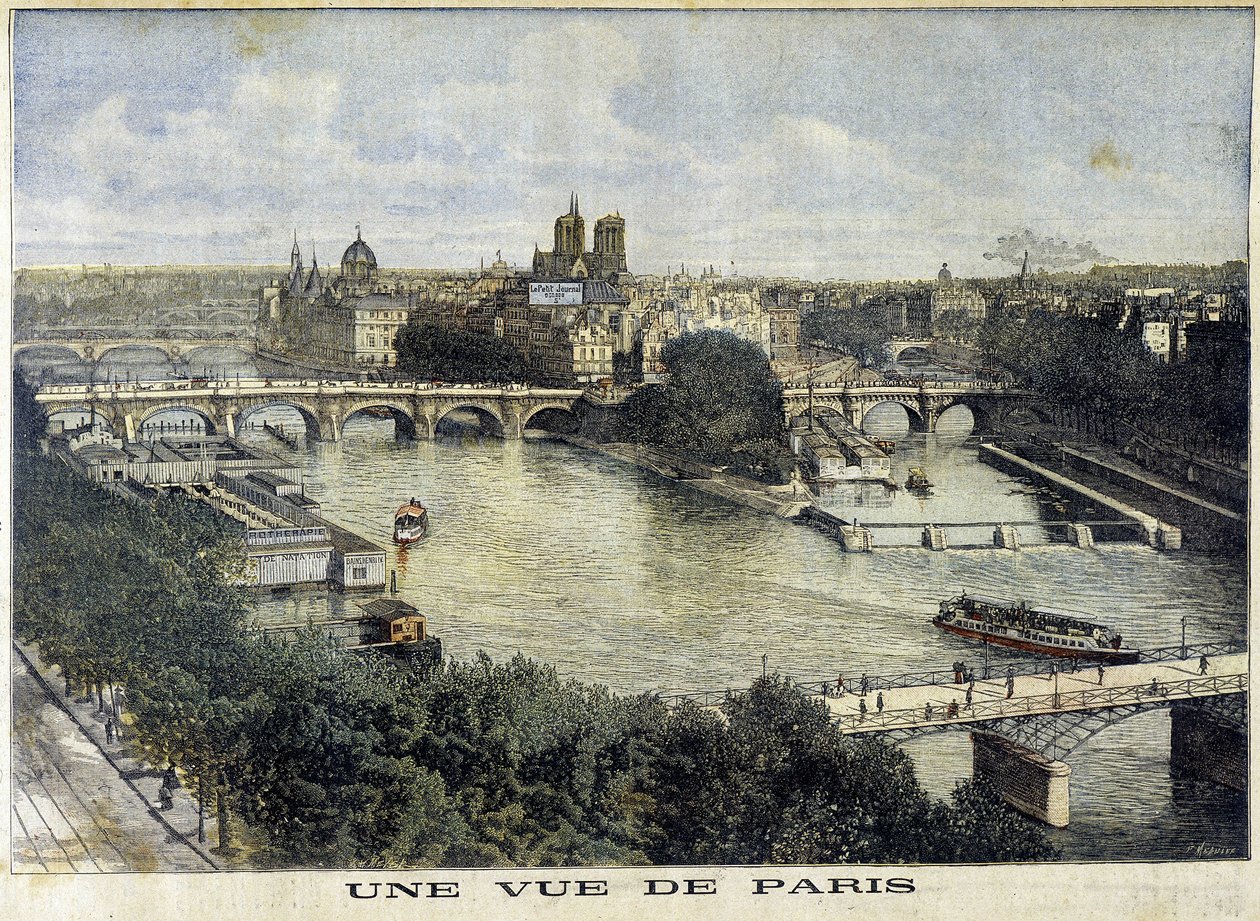 En udsigt over Paris - i "The Petity Journal" af Unknown artist