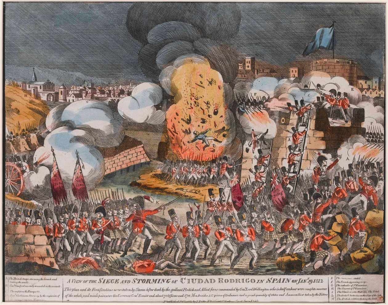 ?Et billede af belejringen og stormen af Ciudad Rodrigo i Spanien på Jany. 19. 1812? af Unknown