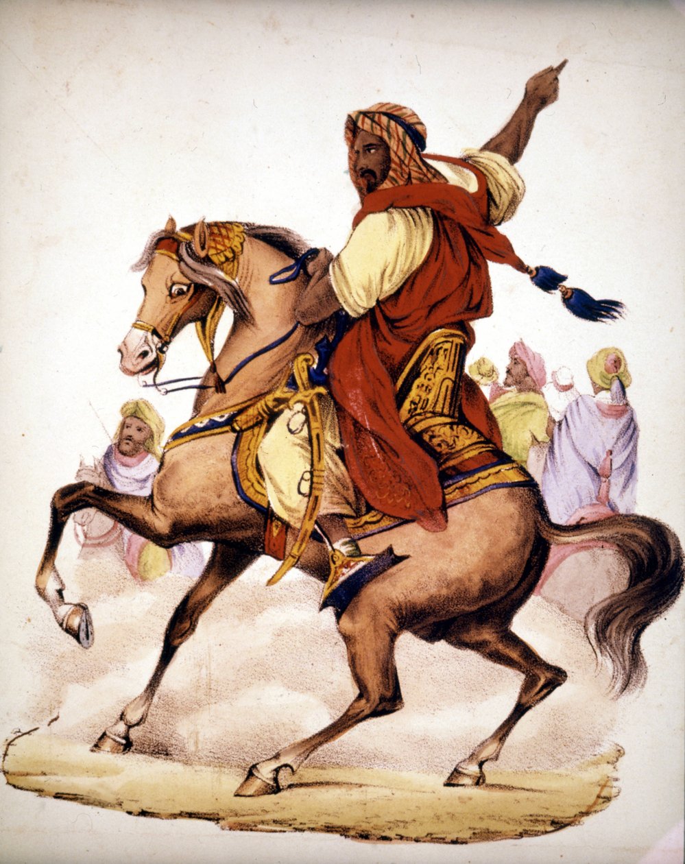 Abd El Kader (Abd El-Kader) (1807 - 1883), arabisk emir af Algeriet. 1800-tallets litografi. af Unknown artist