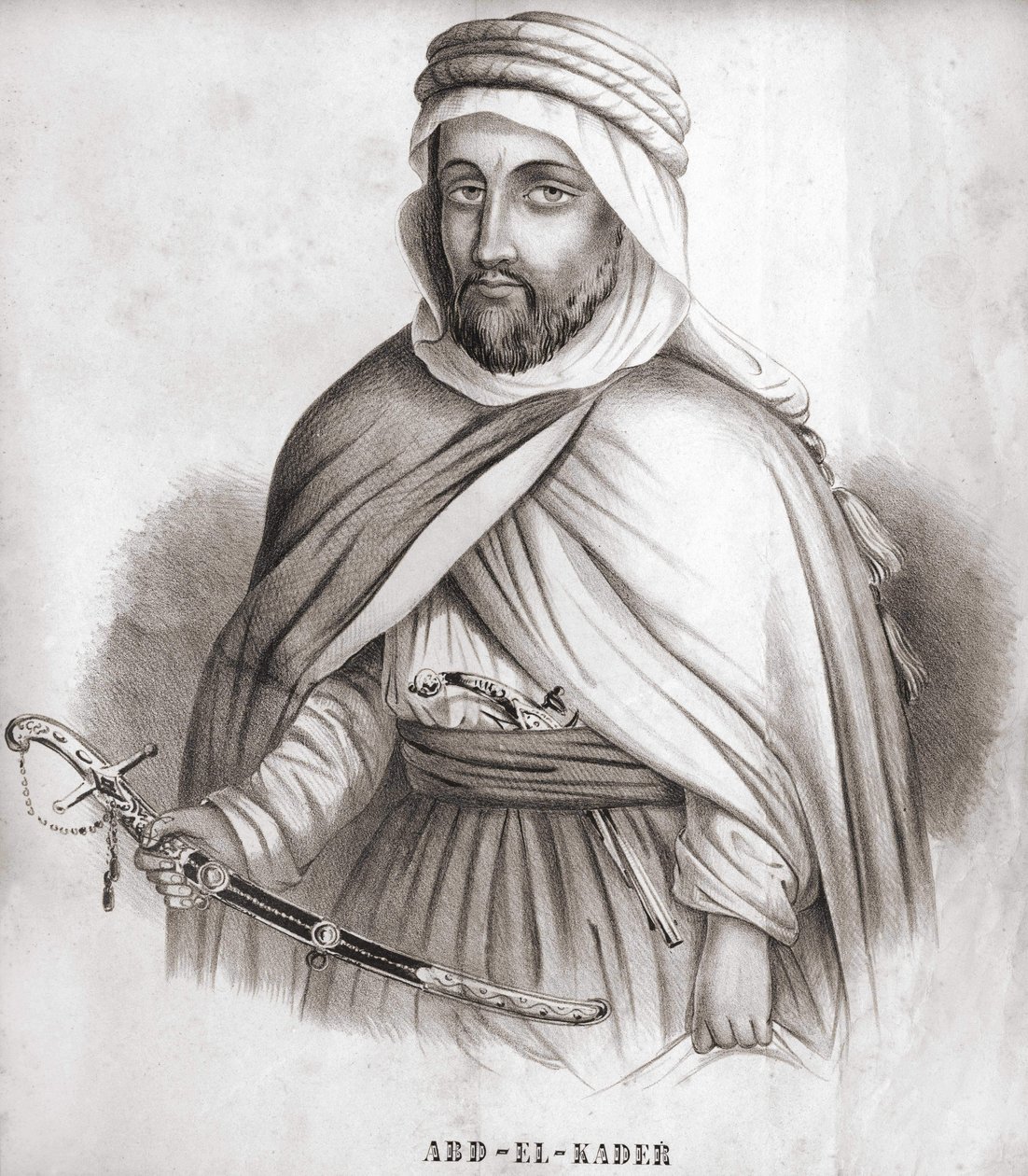 Abd el Kader (Abd El-Kader) (1807 - 1883), arabisk emir af Algeriet. af Unknown artist