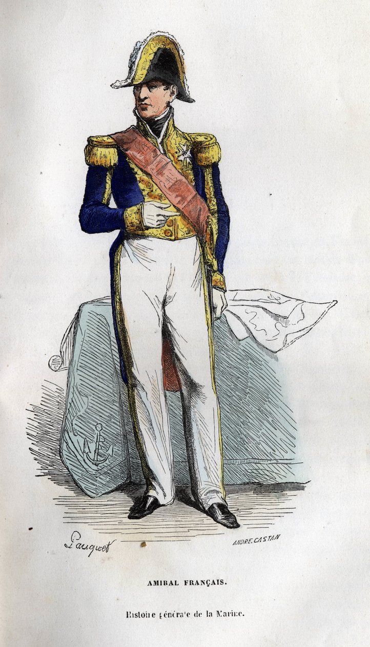 Fransk admiral i "Flådens almindelige historie"" under ledelse af hr. Van Tenac af Unknown artist