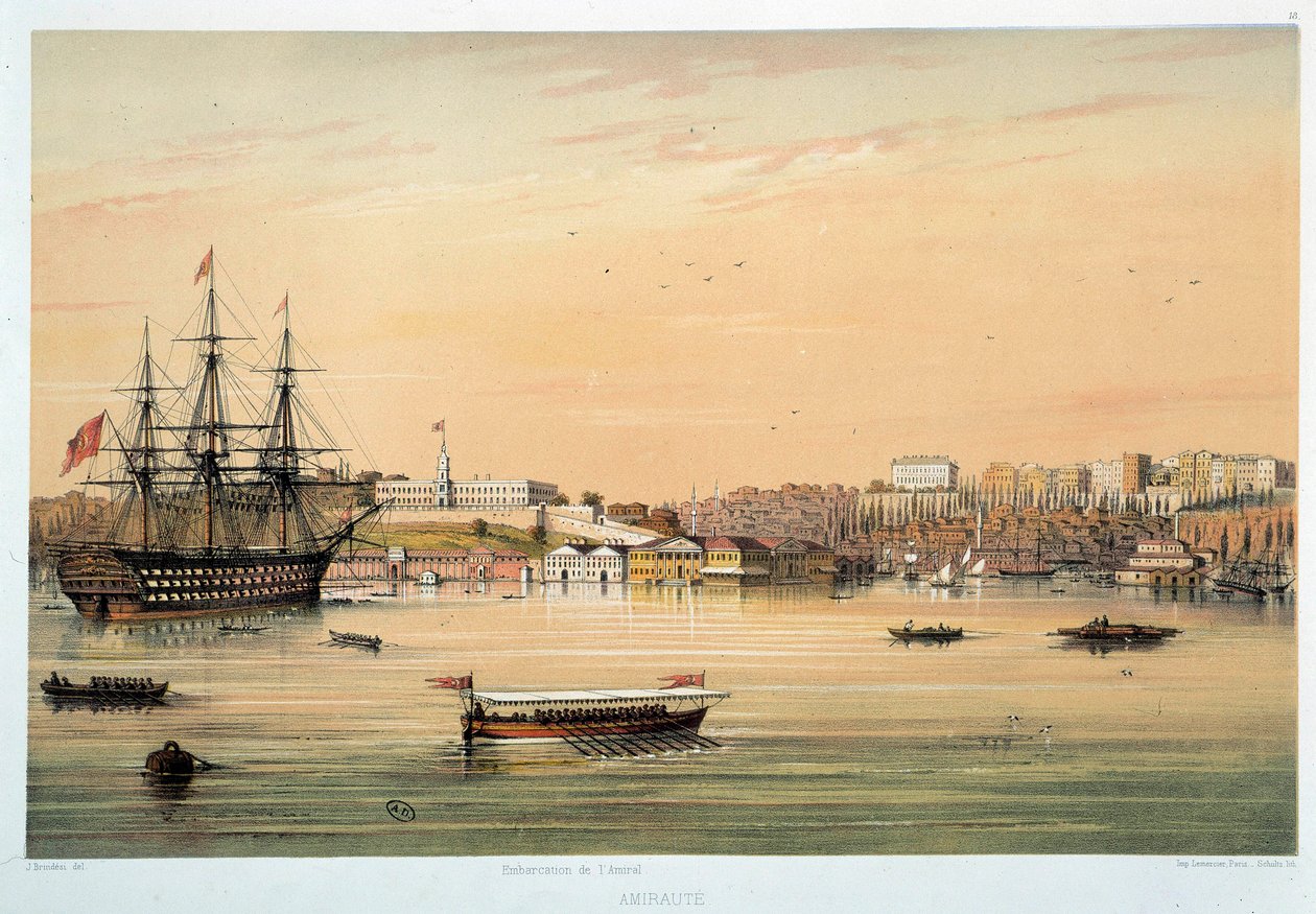 Admiraut: "" Admirals båd"" Litografi af Paris fra det 19. århundrede, dekorativ kunst af Unknown artist