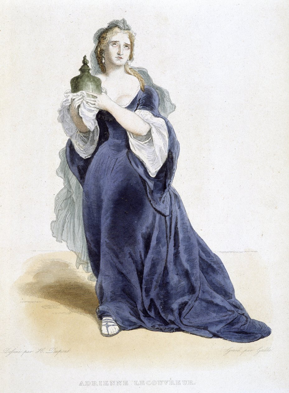 Adrienne Lecouvreur (1692-1730), fransk skuespiller. I "" den franske plutarch "" 1844 - 1847, af Mennechet. Bibliotek for dekorativ kunst i Paris. af Unknown artist