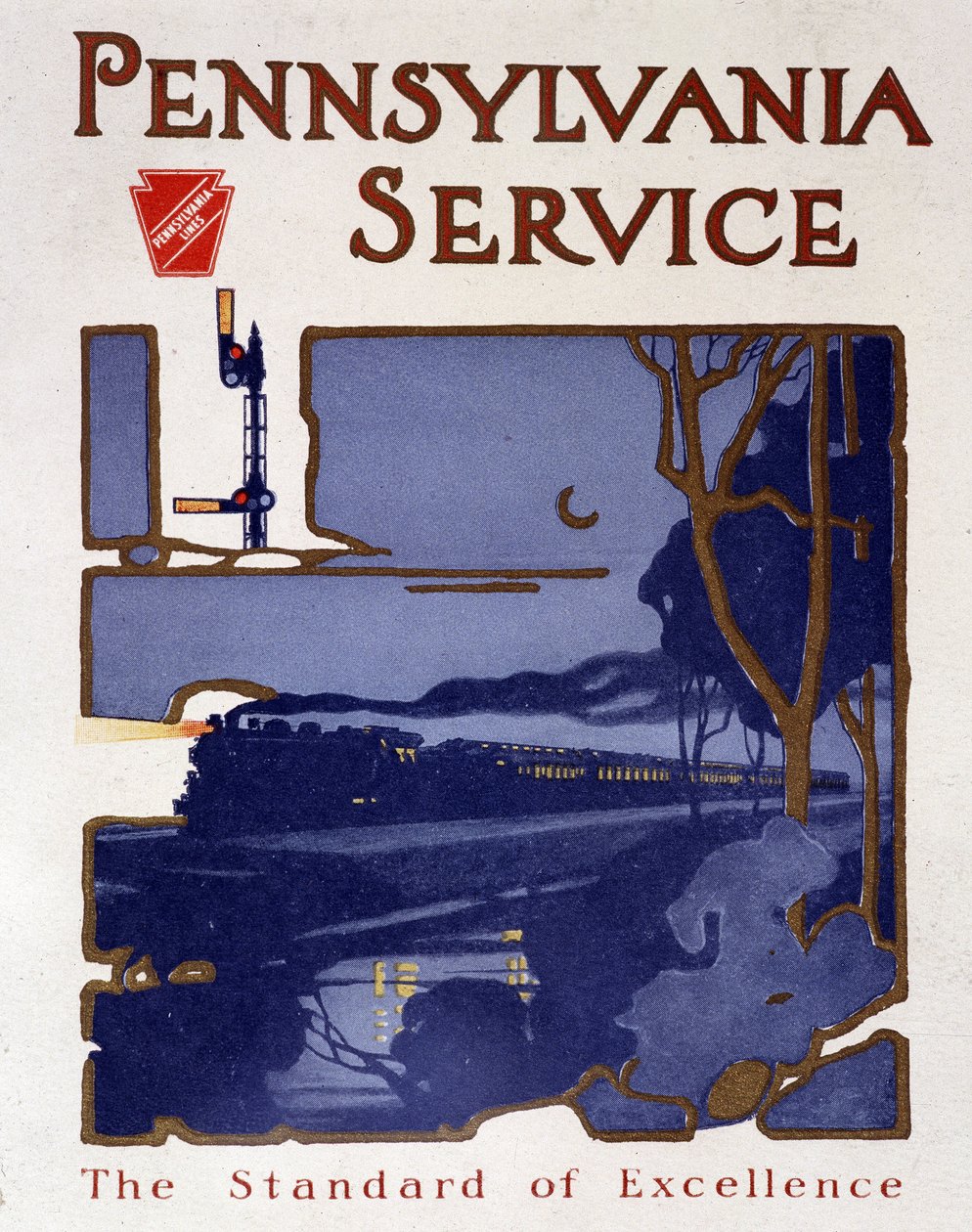 Reklameplakat for Pennsylvania Service-tog, slutningen af det 19. århundrede af Unknown artist