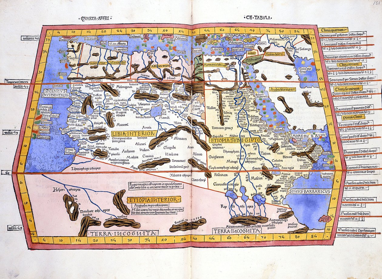 Afrika - i "Atlante Tolomeo" af Ptolemæus af Unknown artist