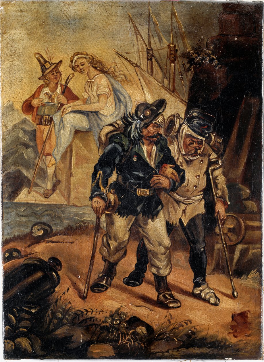Efter krigen (olie på lærred, ca. 1859) af Unknown artist
