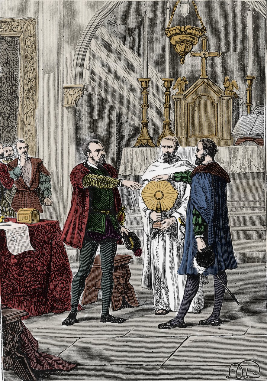 Efter forskellige uenigheder mellem de spanske conquistadorer Francisco Pizarro (Francois Pizarre af Unknown artist