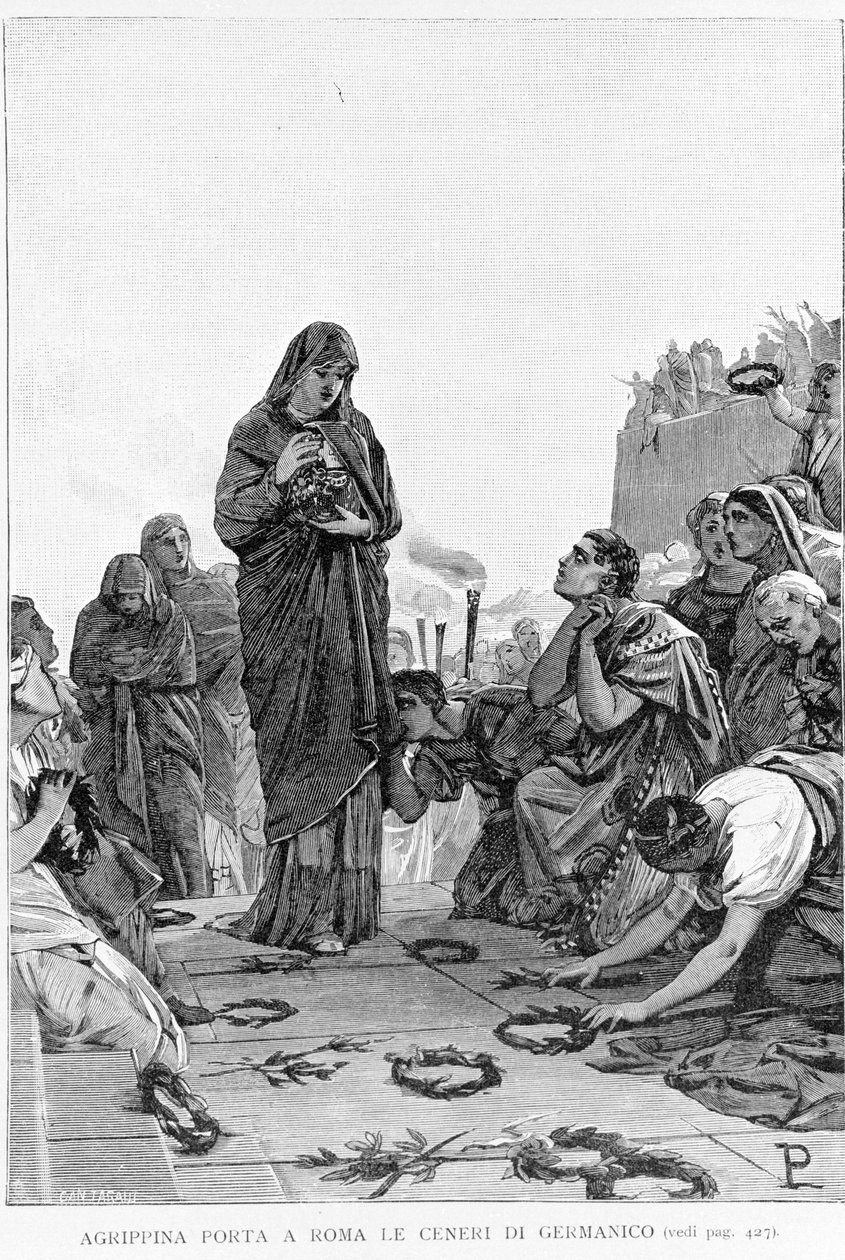 Agripin den Ældre (14 f.Kr. - 33) bringer sin mand Germanicus