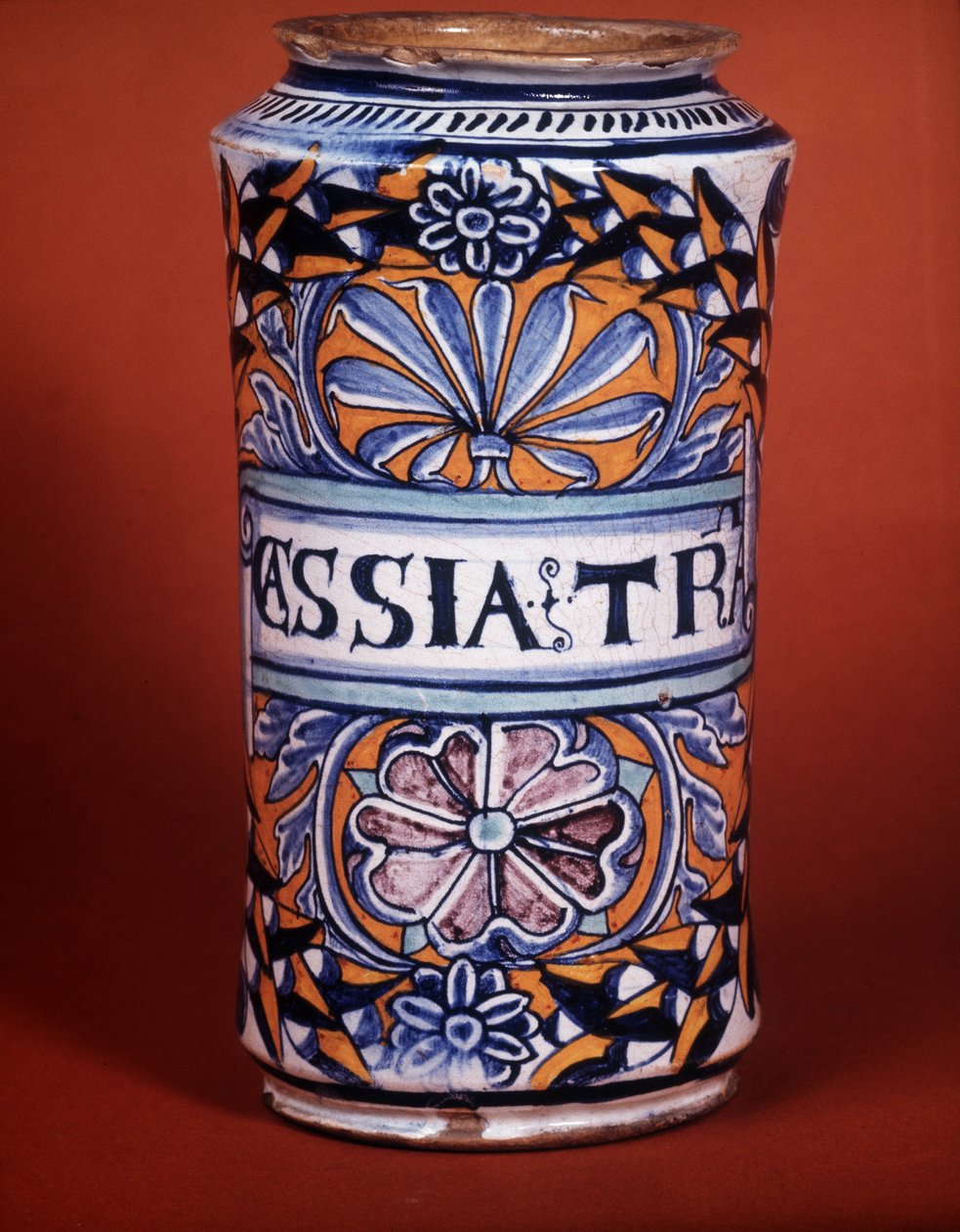 Albarello: apoteksvase, fajance af Unknown artist
