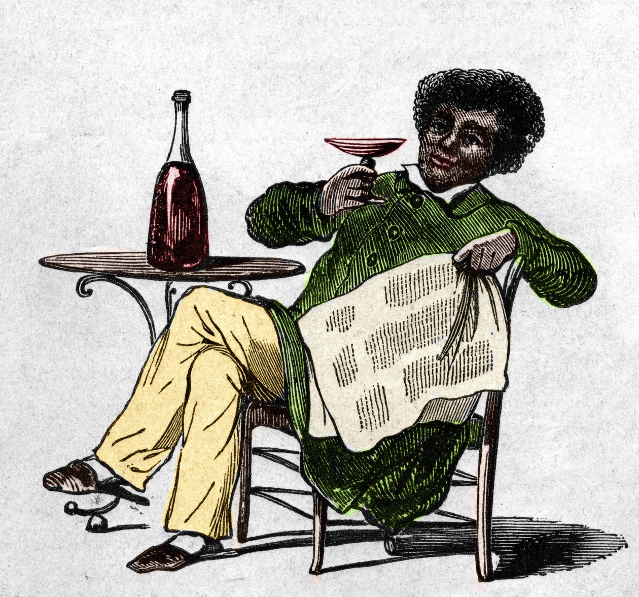 Alexandre Dumas far (1802-1870), fransk forfatter, der drikker vin. af Unknown artist
