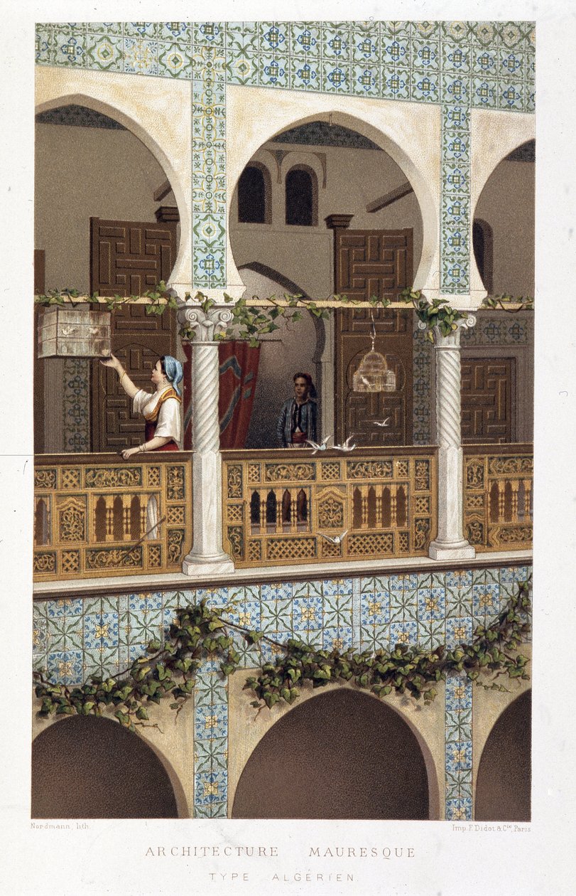 Algerisk maurisk arkitektur - i "" Algerie: Historie, erobring og kolonisering" af Firmin Didot af Unknown artist