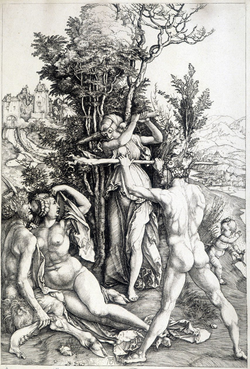 Allegorisk skikkelse af jalousi - gravering 1500-tallet af Unknown artist