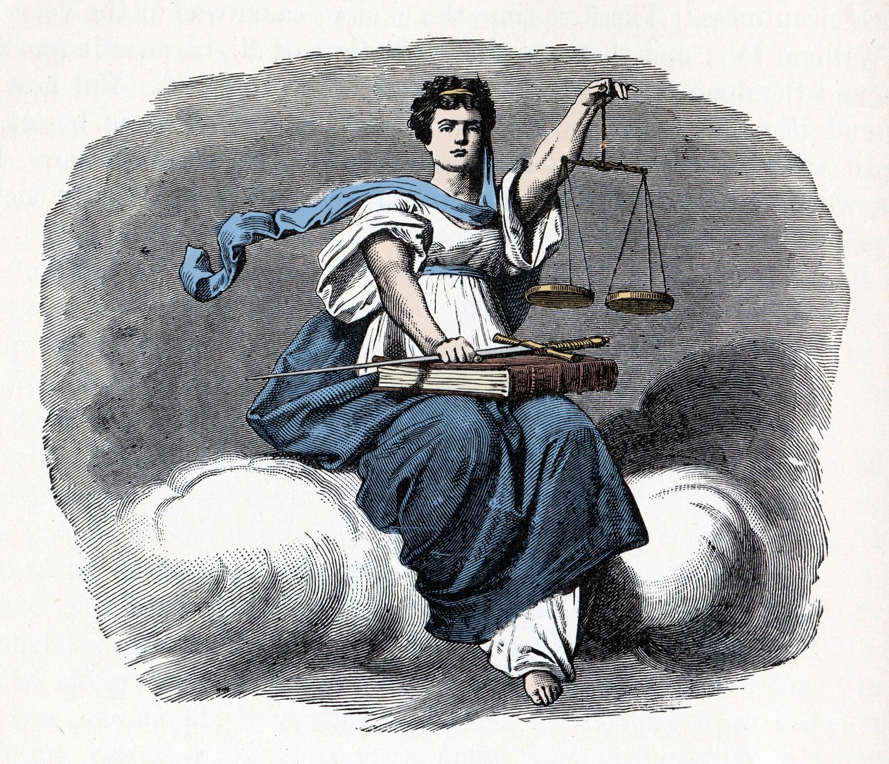 Allegory of Justice - 1882 - Træsnit - af Unknown artist