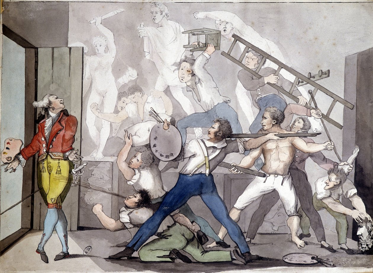 Allegori om maleren. 1800-tals gravering. af Unknown artist