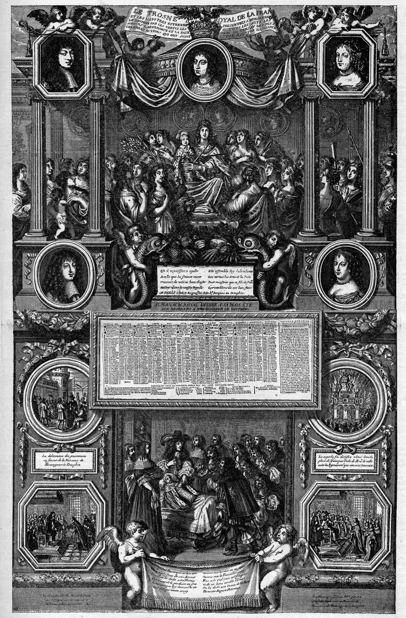 Almanach for året 1682, der repræsenterer fødslen af Dauphin (Louis de France kendt som Grand Dauphin af Unknown artist