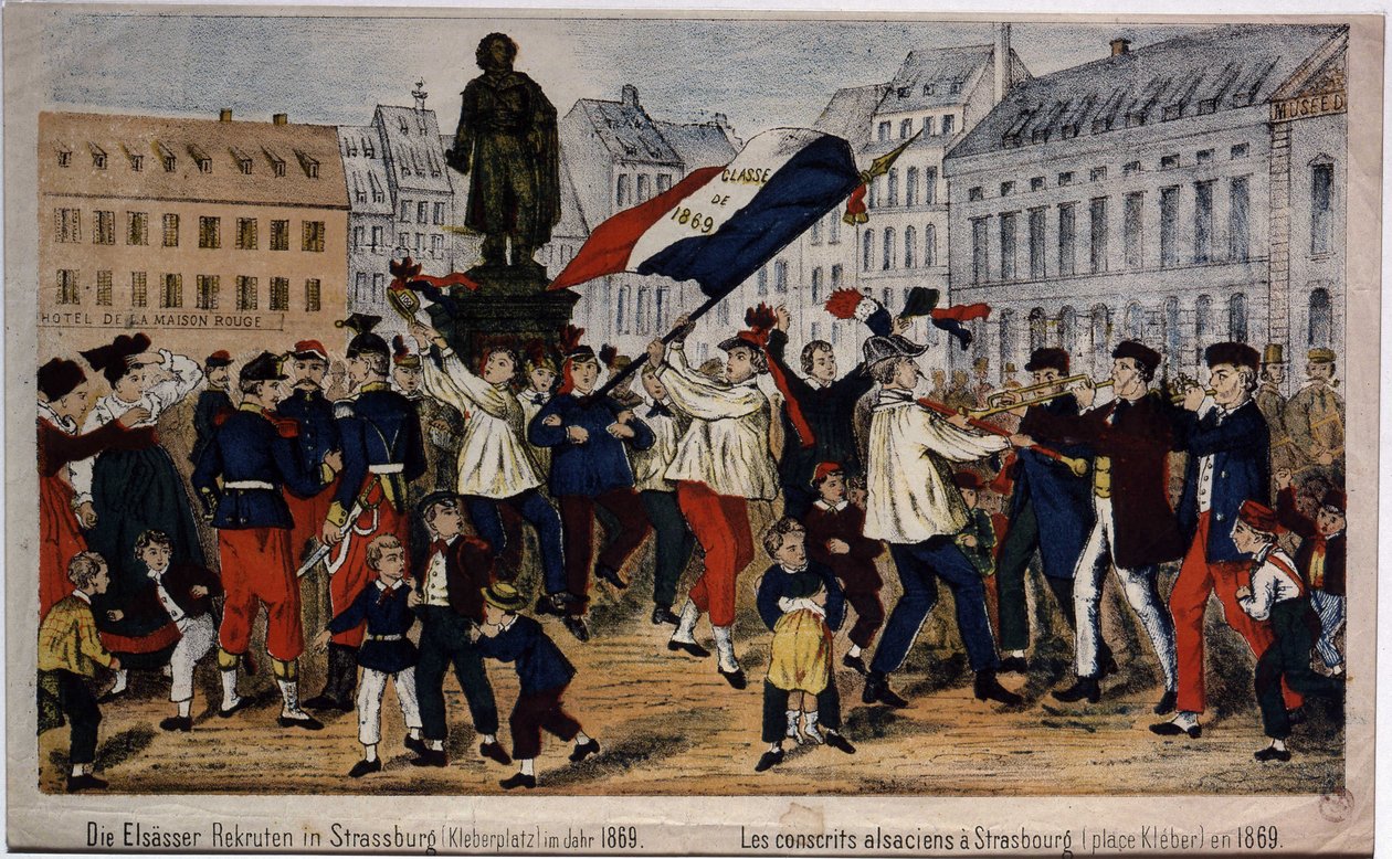 Værnepligtige fra Alsace, Place Kleber i Strasbourg af Unknown artist