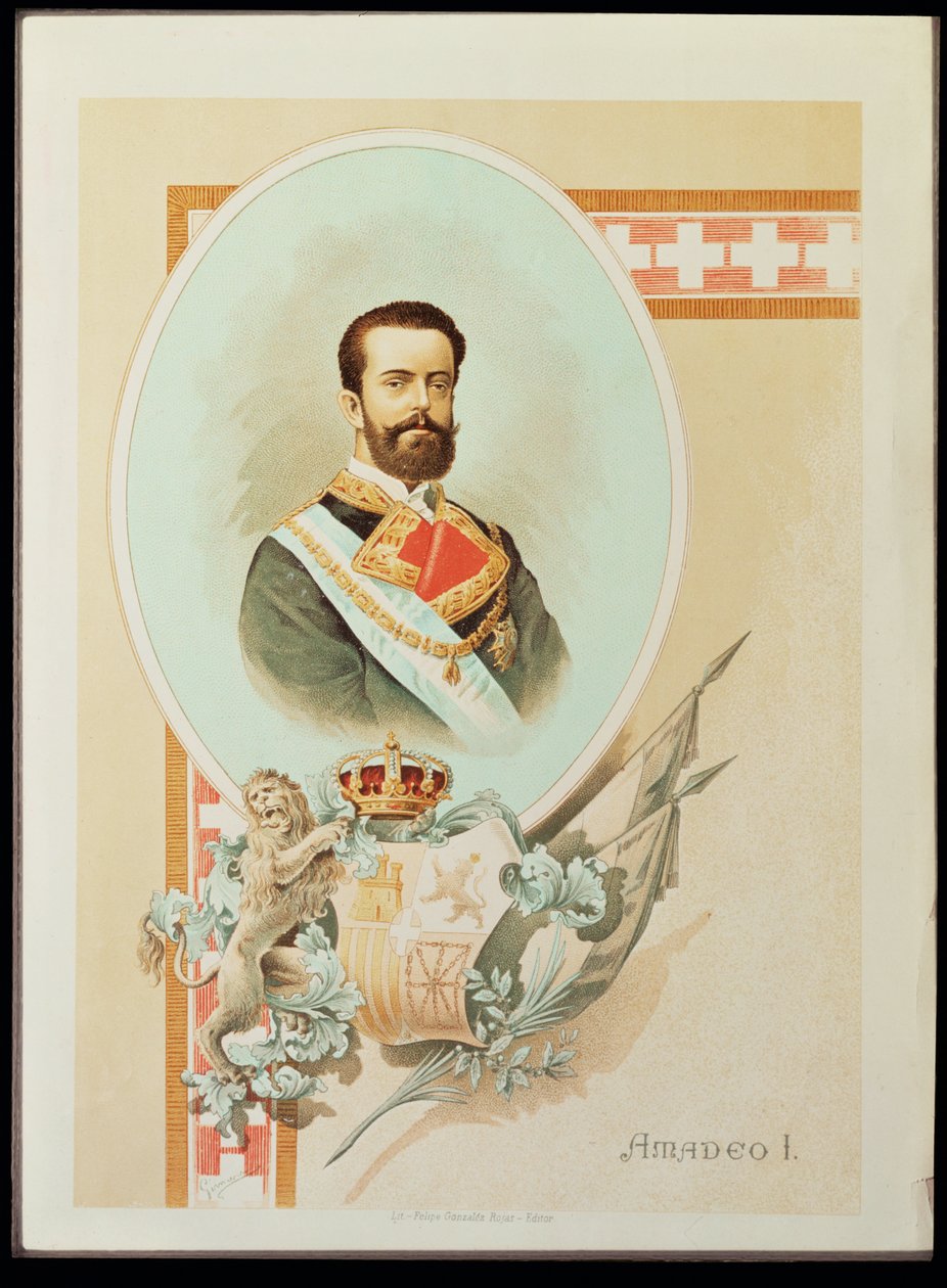 Amadeus I af Savoyen, konge af Spanien 1870-1873 (maleri på lærred) af Unknown Artist