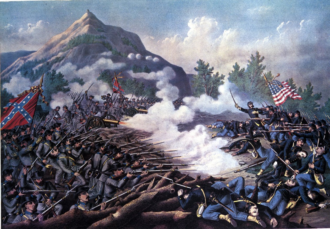 Amerikansk borgerkrig (1861 - 1865): Slaget ved Kennesaw Mountain (Georgien) 27. juni af Unknown artist