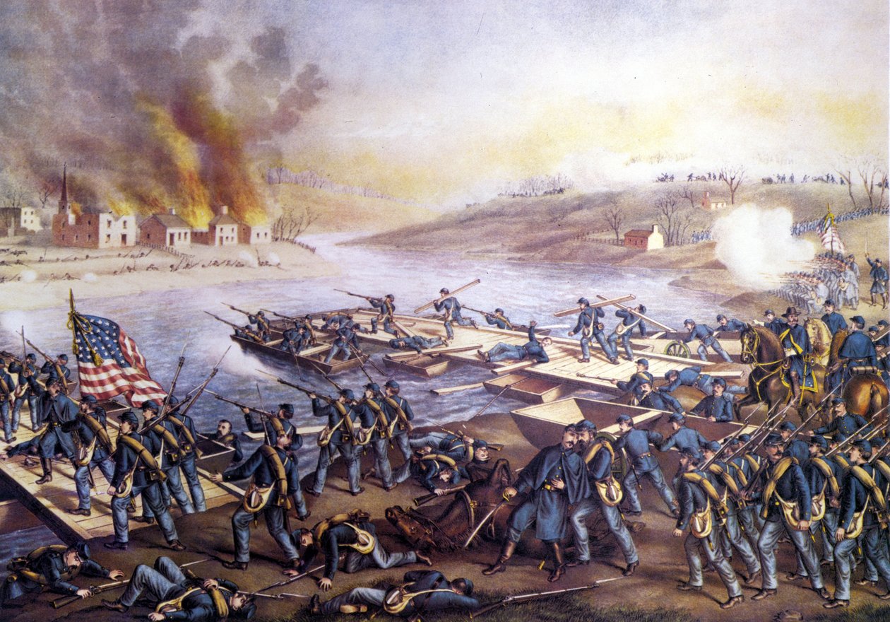 Amerikansk borgerkrig (1861 - 1865): Første slag ved Fredericksburg (Virginia) 11. december af Unknown artist
