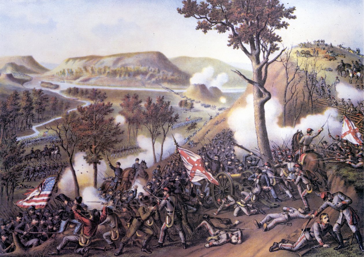 Amerikansk borgerkrig (1861 - 1865): Belejring af Missionary Ridge, 25. november af Unknown artist
