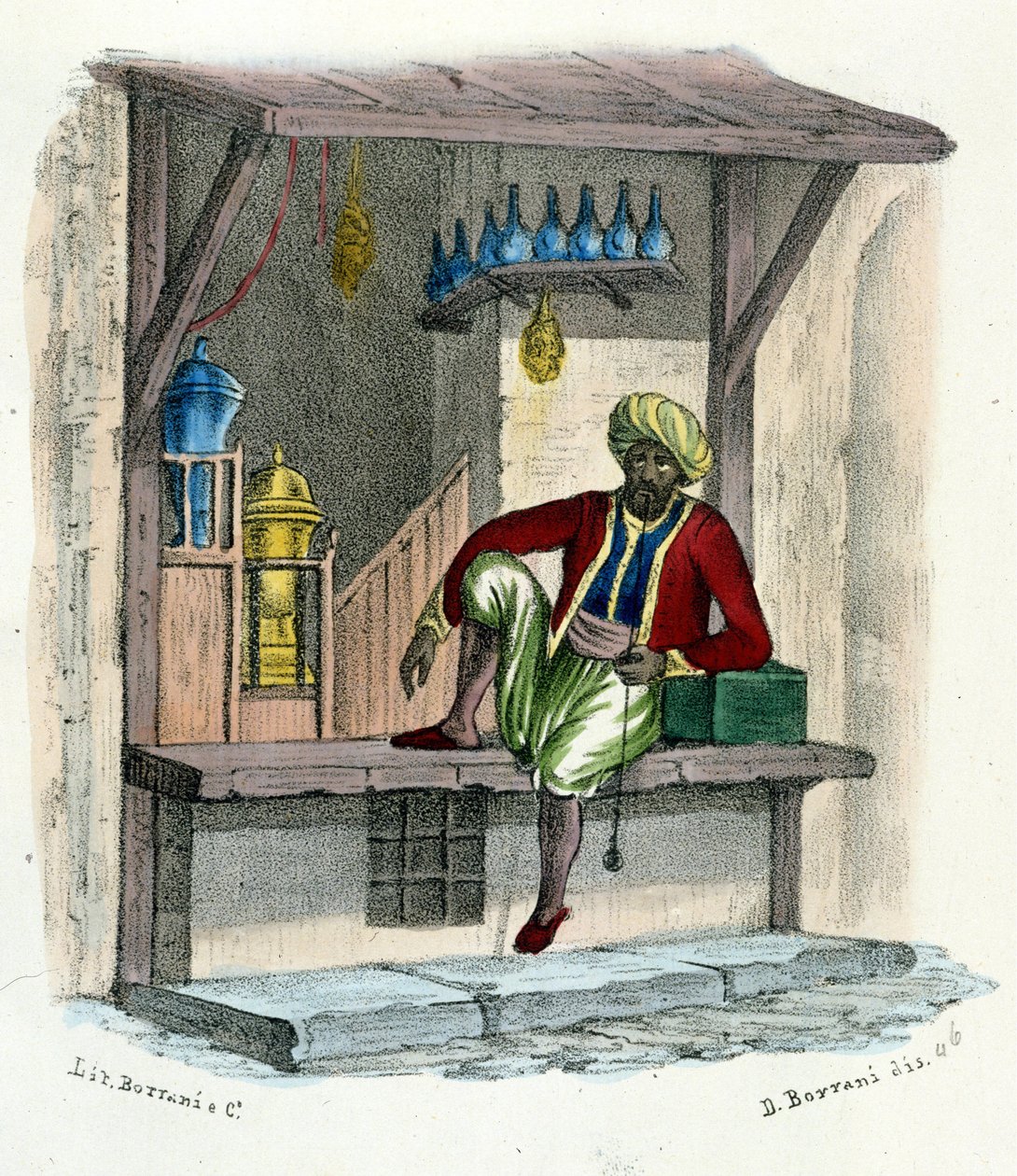 En arabisk sælger, gravering omkring 1850. af Unknown artist