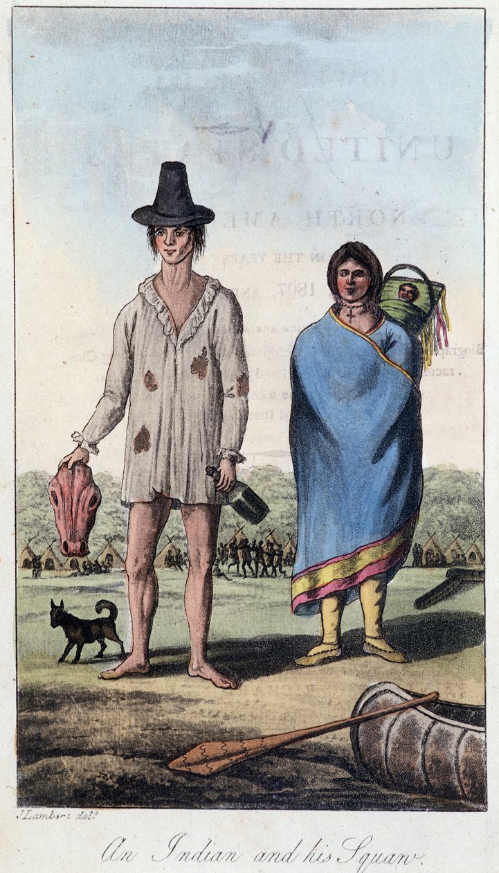 En indianer og hans squaw, Canada af Unknown artist