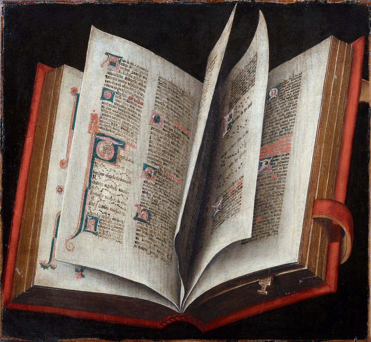 En åbnet liturgisk bog - Anonym - ca. 1525 - Olie på træ - Kunsthistorisk museum, Vienne af Unknown artist