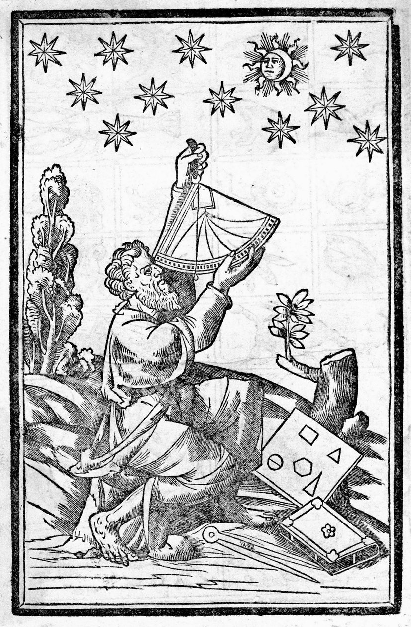 En astrolog måler højden under måneformørkelsen. af Unknown artist