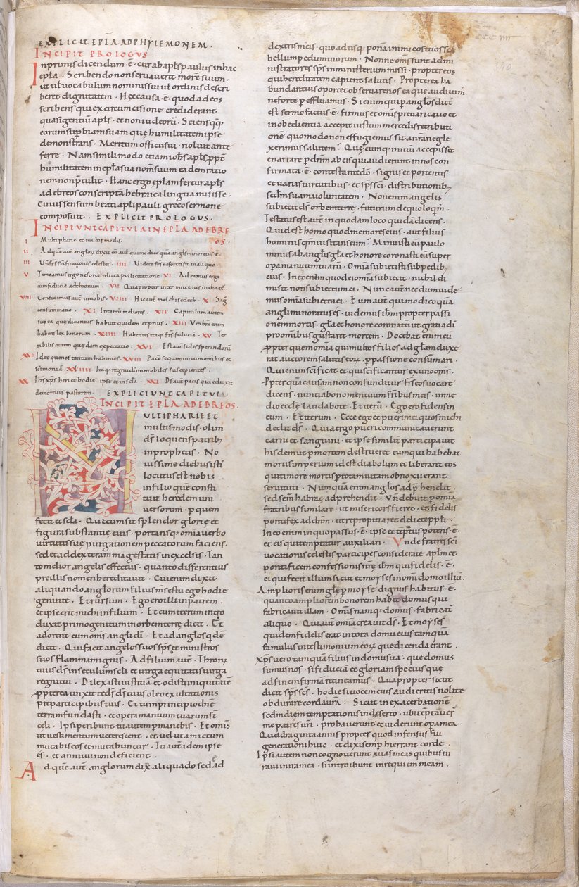 En illumineret side fra en bibel fra det 11. århundrede af Unknown artist