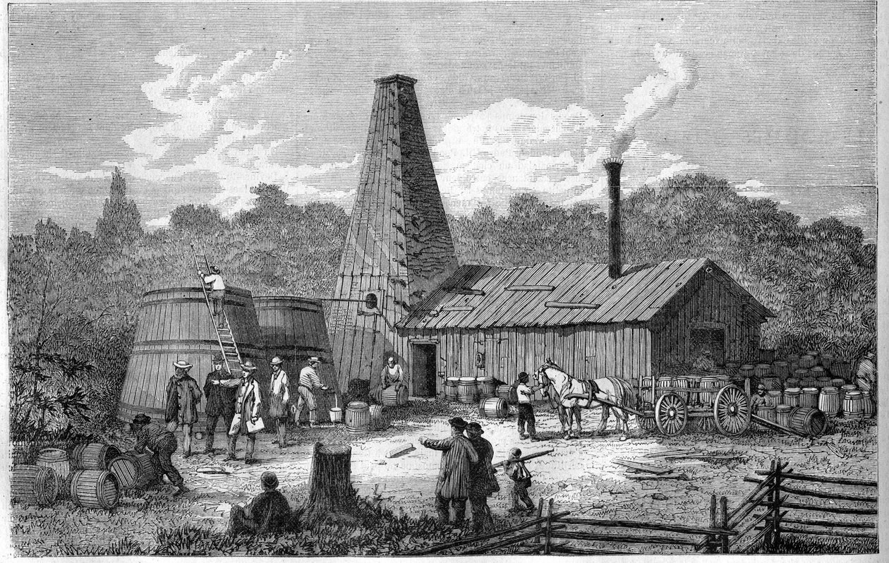En oliefabrik i Canada i 1867. af Unknown artist