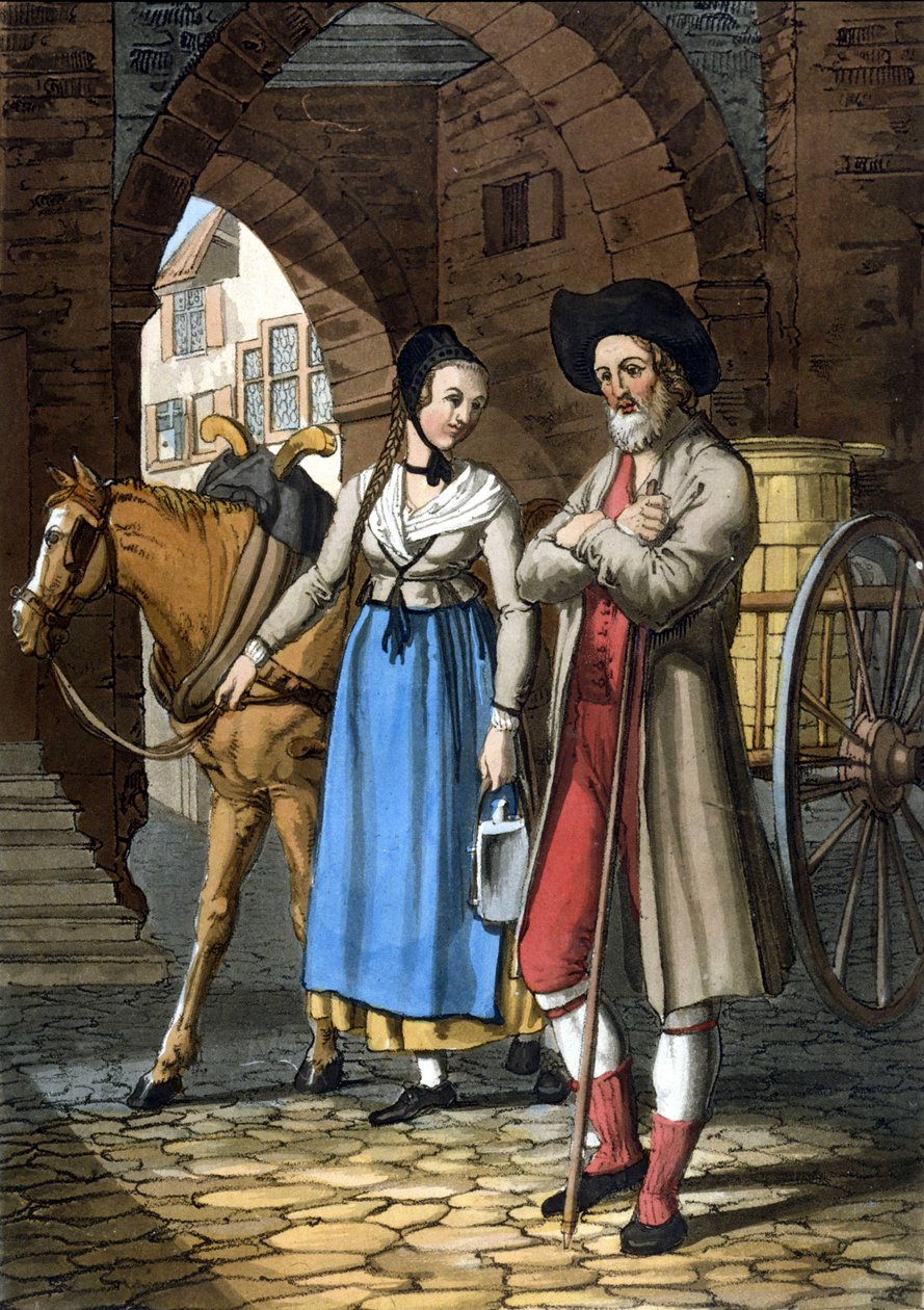 Anabaptister af Basel. 19. århundrede. Litografi. af Unknown artist