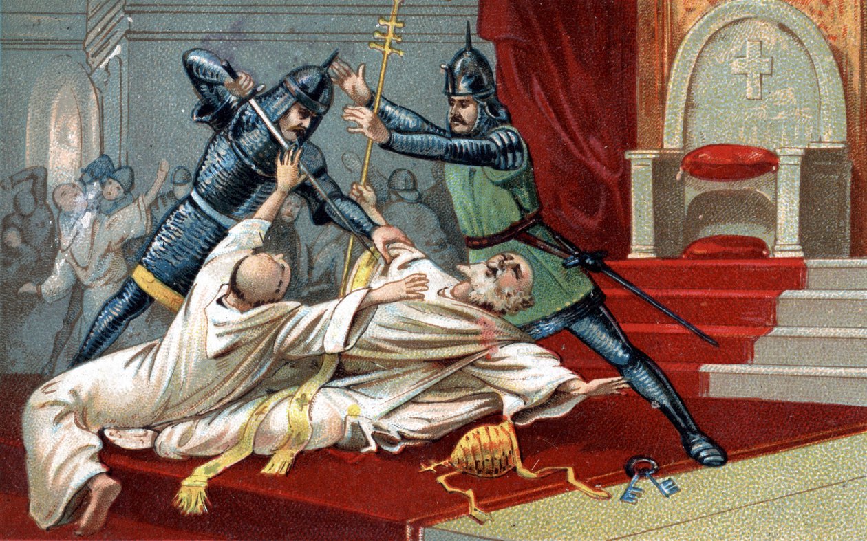 Anagni bombning. Nyttig hjælp fra Vilhelm af Nogaret, sendt af kongen af ​​Frankrig Filip IV Bel; den 8. september 1303 standsede han pave Bonifatius VIII i Anagni af Unknown artist