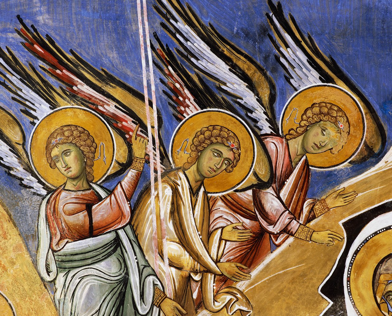 Angels of Annunciation, fresco (1192), Panagia Tou Araka Church (Church of Our Lady of Pea) (Unescos verdensarvsliste, 2001), Lagoudera, Troodos-bjergene, Cypern af Unknown artist