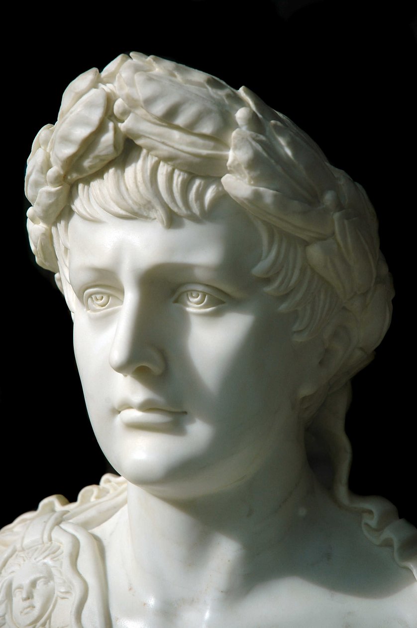Anonym marmorbuste fra det 19. århundrede af Napoleon I, fransk kejser. af Unknown artist