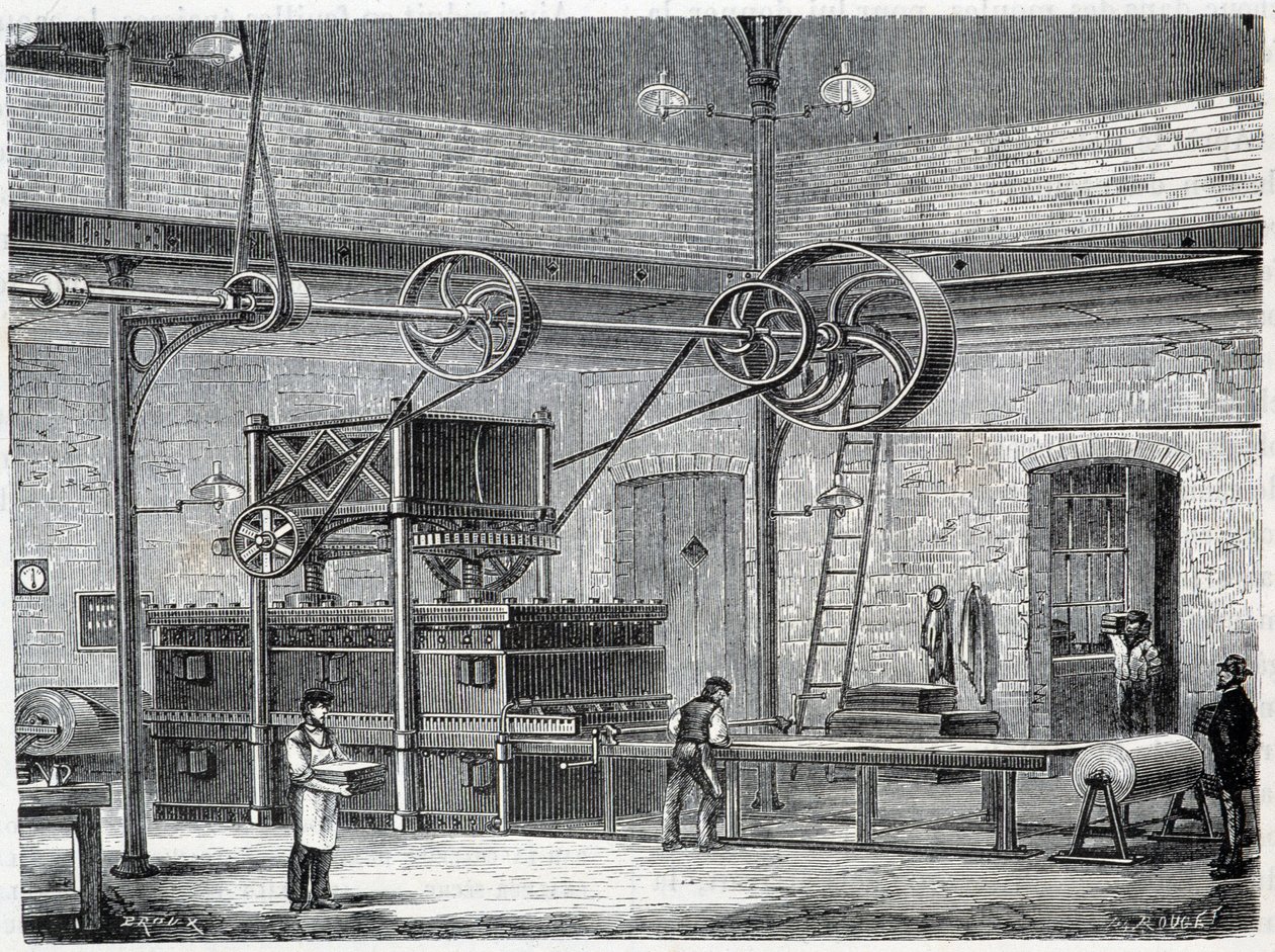 Apparat til vulkanisering af gummi med tør damp - i "" Industriens vidundere"" af Louis Figuier af Unknown artist