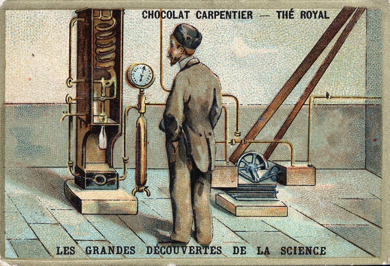 Dr. Karl von Lindes (tysk fysiker (1842 til 1934) apparatur for luftlækage i 1895 af Unknown artist