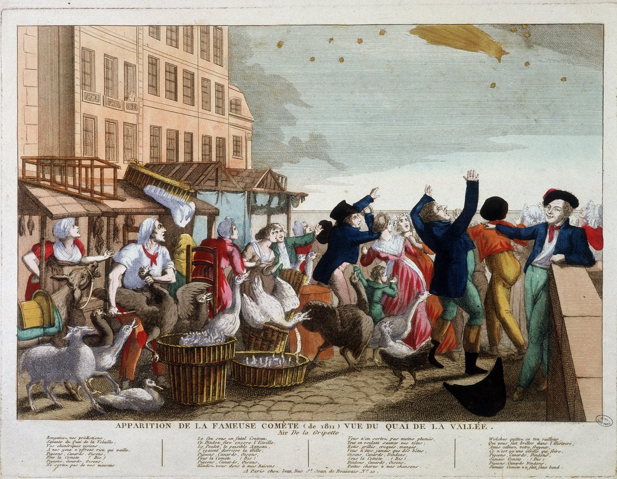 Fremkomsten af den berømte komet (1811) set fra Quai de la Vallee i Paris - song sur l