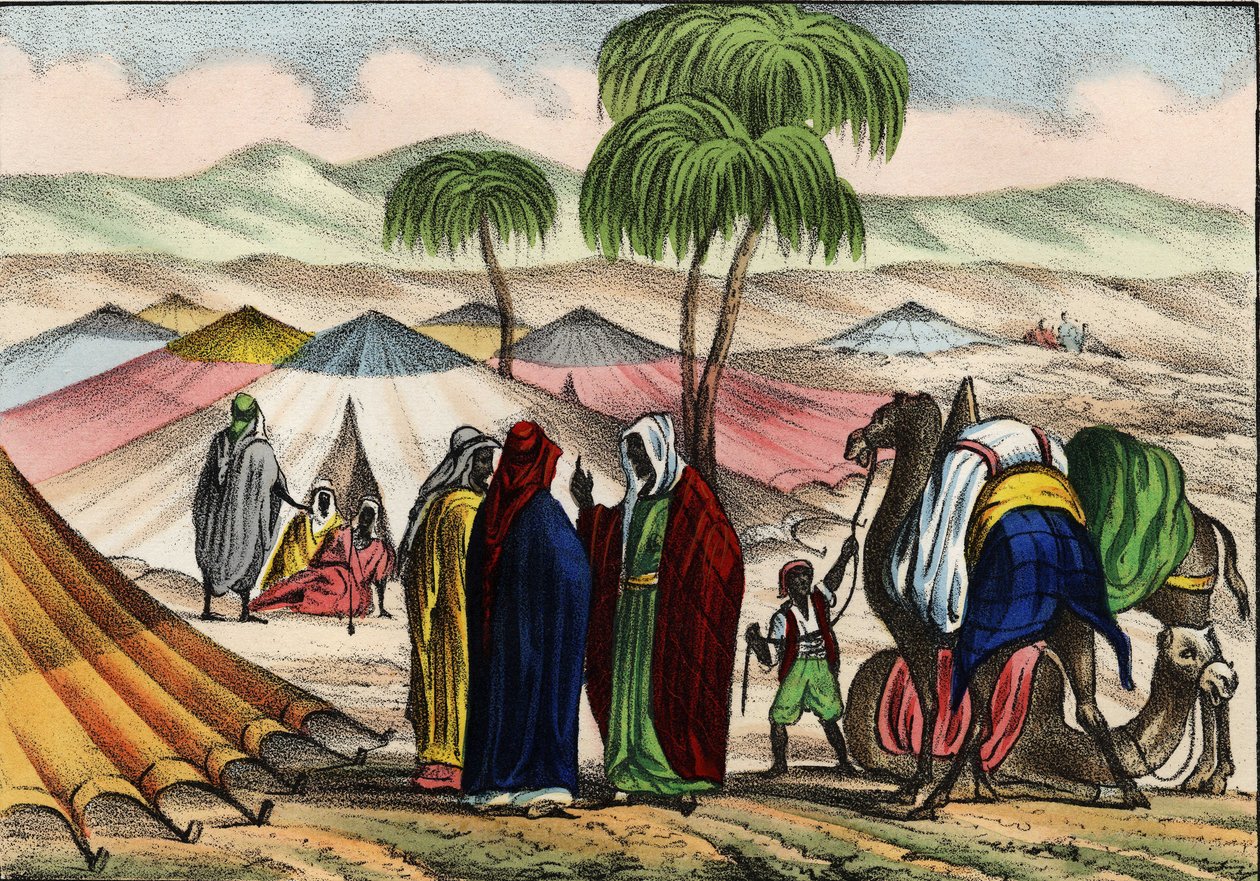 Arabisk karavane i Algeriet af Unknown artist