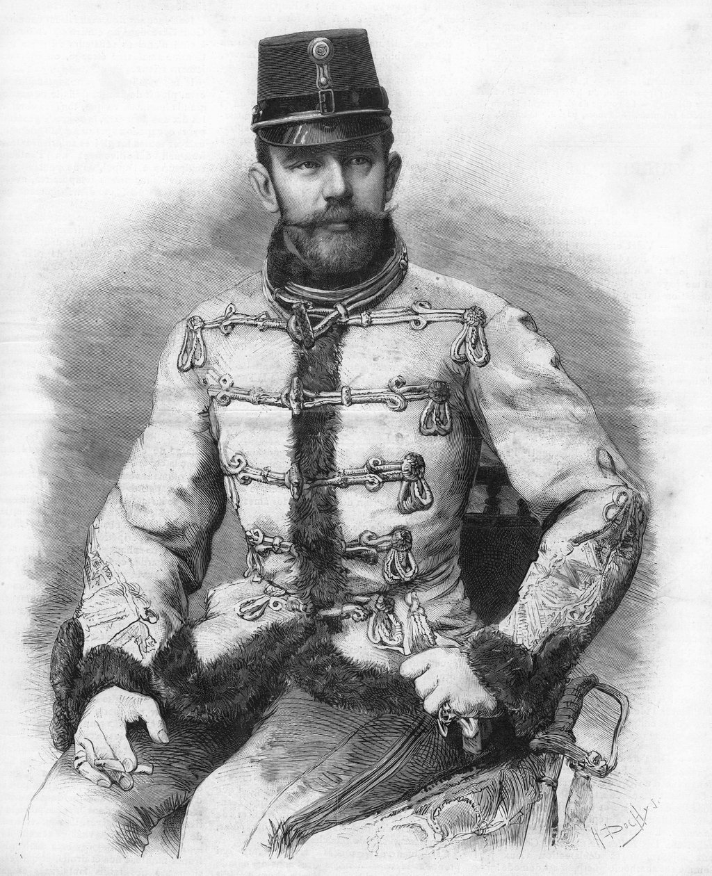 Ærkehertug Rudolf af Habsburg (1858-1889), kronprins af Østrig. Gravering af 1889. af Unknown artist