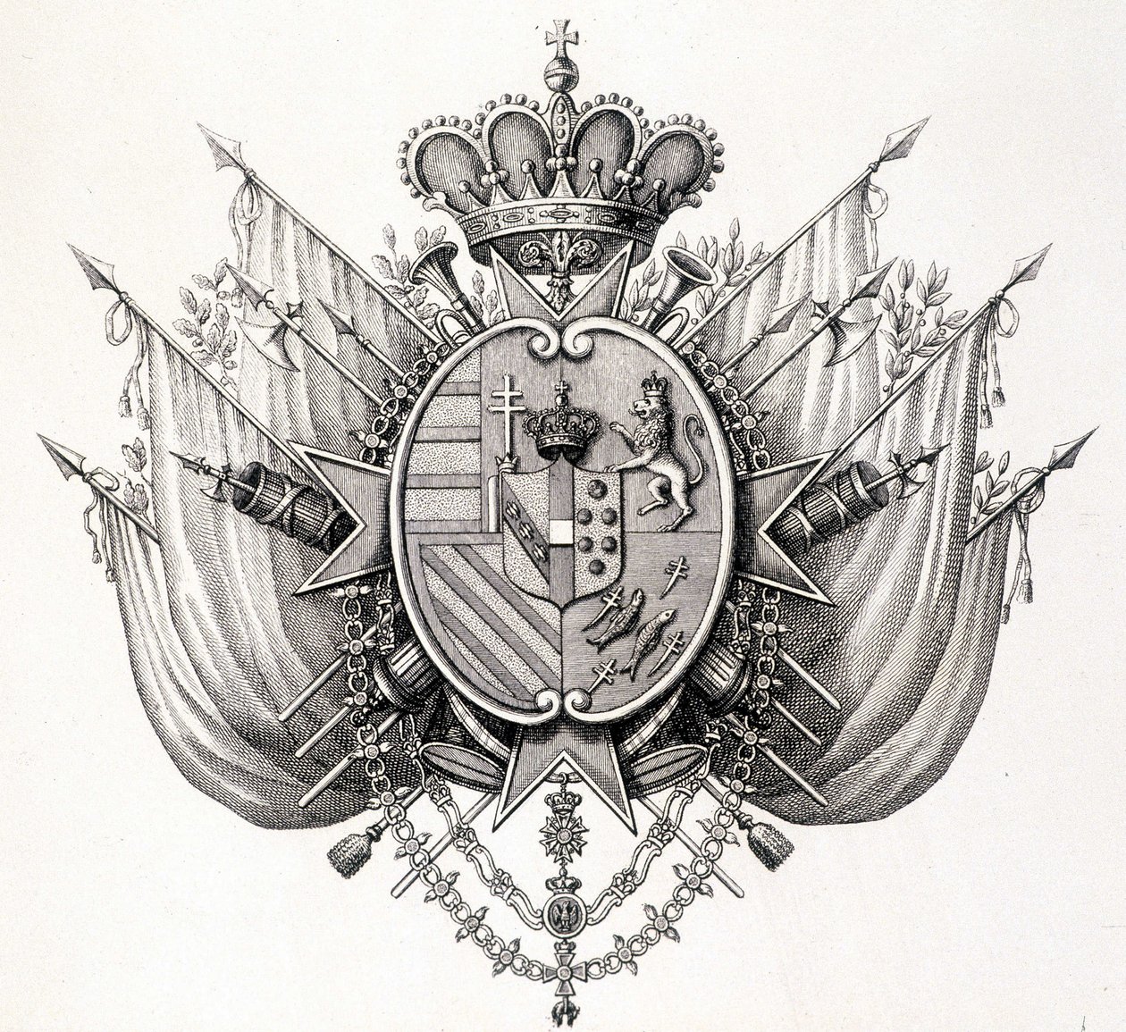 Arms of Tuscany, begyndelsen af det 19. århundrede. Leopold af Toscana. af Unknown artist