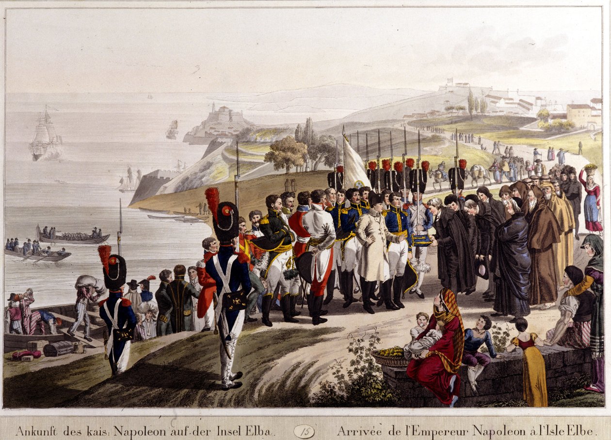 Ankomst fra Napoleon til Elba Island af Unknown artist