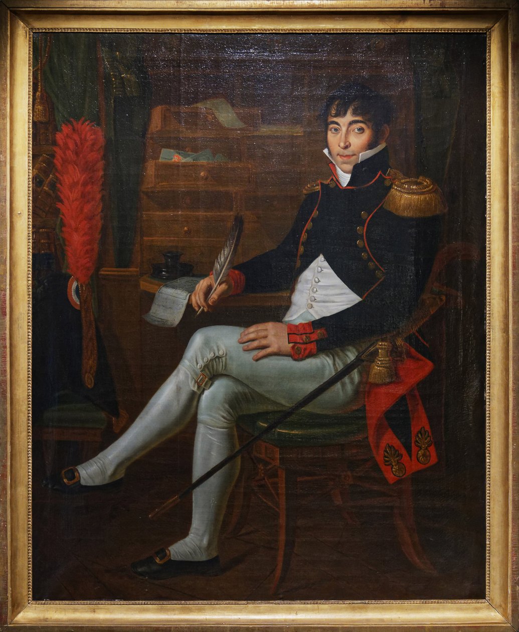 Artilleriofficer under imperiet, ca. 1804-15 (olie på lærred) af Unknown artist